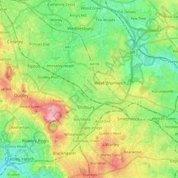 Sandwell topographic map, elevation, terrain