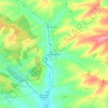 Le Meix-Tiercelin topographic map, elevation, terrain