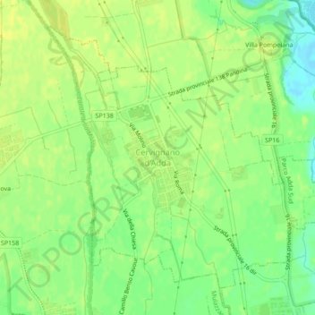 Cervignano d'Adda topographic map, elevation, terrain