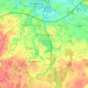 Dorf Mecklenburg topographic map, elevation, terrain