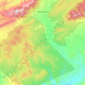 Bouhmama topographic map, elevation, terrain