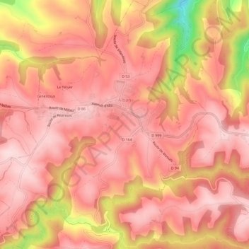 Alban topographic map, elevation, terrain
