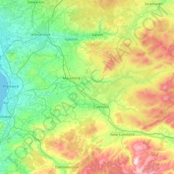 River Ayr topographic map, elevation, terrain