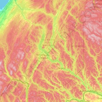 Témiscouata topographic map, elevation, terrain