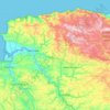 North Devon topographic map, elevation, terrain