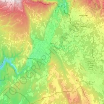 Sault topographic map, elevation, terrain