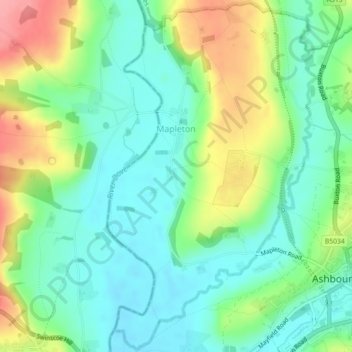 Mapleton CP topographic map, elevation, terrain