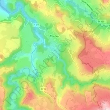 Chadron topographic map, elevation, terrain