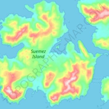 Suemez Island topographic map, elevation, terrain