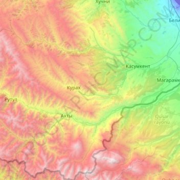 District Dokoezparinski topographic map, elevation, terrain