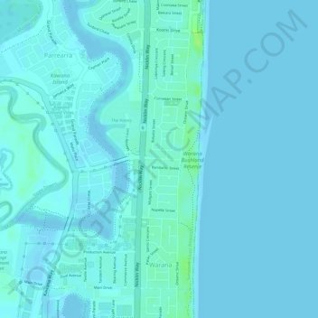 Warana topographic map, elevation, terrain
