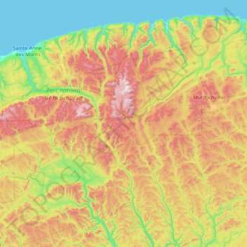 Mont-Albert topographic map, elevation, terrain