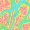 Bennett Lake topographic map, elevation, terrain
