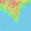 Aki County topographic map, elevation, terrain