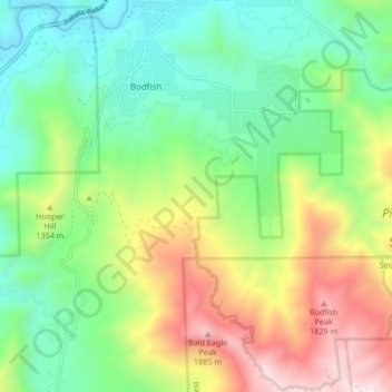 Bodfish topographic map, elevation, terrain
