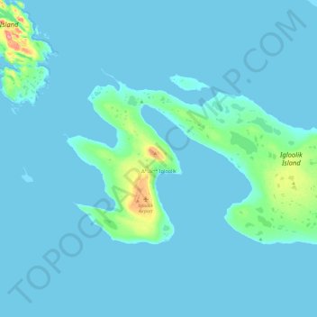 Igloolik topographic map, elevation, terrain