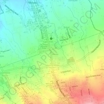 Patutong Malaki North topographic map, elevation, terrain