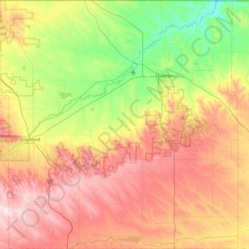 Dawes County topographic map, elevation, terrain