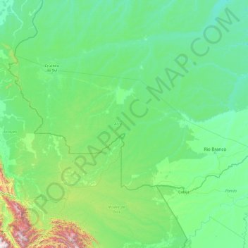 Acre topographic map, elevation, terrain
