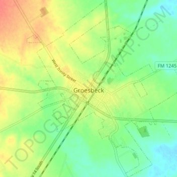 Groesbeck topographic map, elevation, terrain