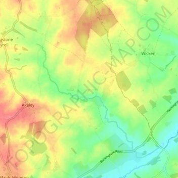 Leckhampstead topographic map, elevation, terrain