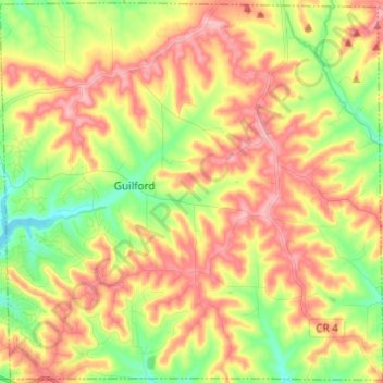 Guilford Township topographic map, elevation, terrain
