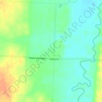 Milford topographic map, elevation, terrain