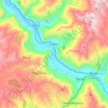 Coya topographic map, elevation, terrain