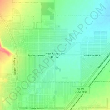 New Kingman-Butler topographic map, elevation, terrain