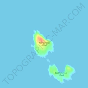West Ballenas Island topographic map, elevation, terrain