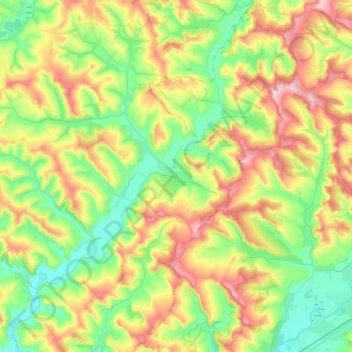 Band topographic map, elevation, terrain