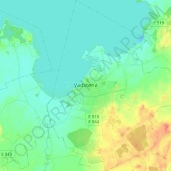 Vadstena topographic map, elevation, terrain