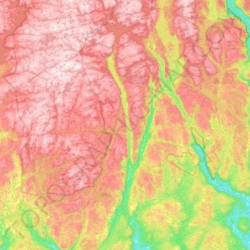 Åseral topographic map, elevation, terrain