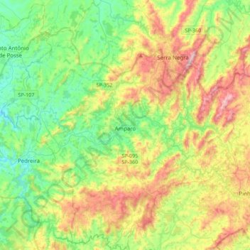 Amparo topographic map, elevation, terrain