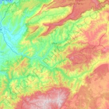 Ulus topographic map, elevation, terrain
