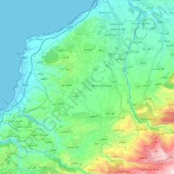 District du Koura topographic map, elevation, terrain