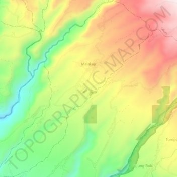Malakaji topographic map, elevation, terrain