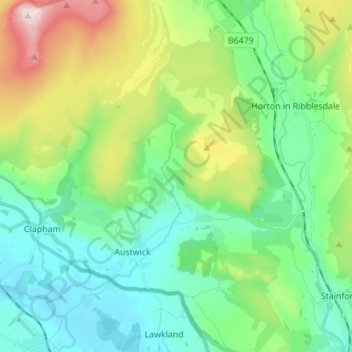 Austwick topographic map, elevation, terrain