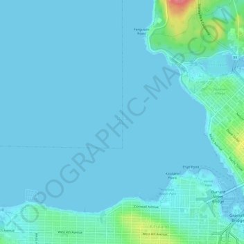English Bay topographic map, elevation, terrain
