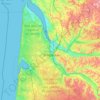 Gironde topographic map, elevation, terrain