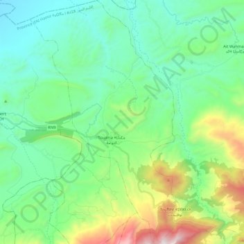 Touama topographic map, elevation, terrain