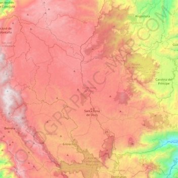 Santa Rosa de Osos topographic map, elevation, terrain