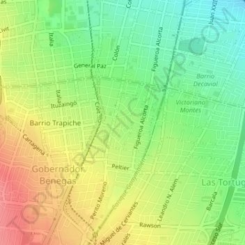 Barrio Parque topographic map, elevation, terrain