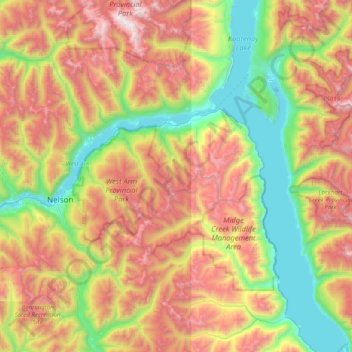 Area E (Balfour/Cottonwood Lake) topographic map, elevation, terrain