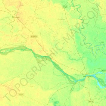 Gola topographic map, elevation, terrain