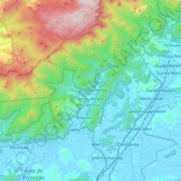 Santo Aleixo topographic map, elevation, terrain