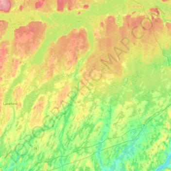 Douro-Dummer topographic map, elevation, terrain
