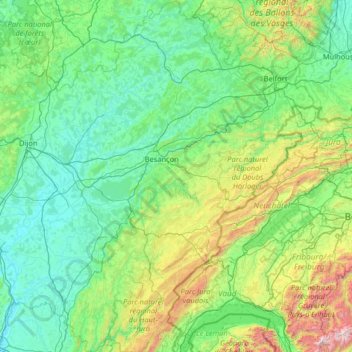 Free County topographic map, elevation, terrain