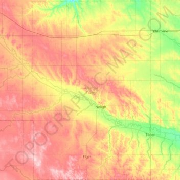 Antelope County topographic map, elevation, terrain