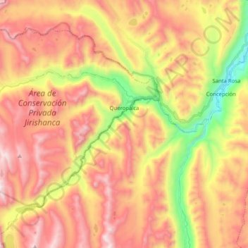 Queropalca topographic map, elevation, terrain